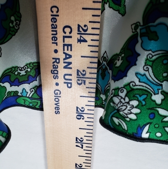 AB STUDIO Green and Blue Sleeveless Sleek Shirt Sz S - Picture 5 of 10